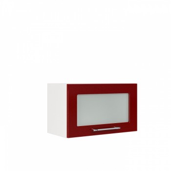 Бруклин ШВГС 600 Шкаф верхний горизонтальный со стеклом (Бетон белый/корпус Белый) в Нерюнгри - neryungri.mebel54.com | фото