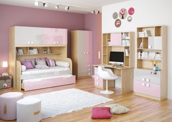 Детская комната Грэйси (Розовый/Серый/корпус Клен) в Нерюнгри - neryungri.mebel54.com | фото
