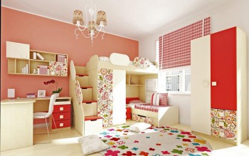 Детская комната Ретвит (Бежевый/Красный/корпус Клен) в Нерюнгри - neryungri.mebel54.com | фото