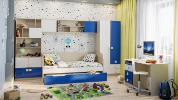 Детская комната Скай Люкс (Синий/Белый/корпус Клен) в Нерюнгри - neryungri.mebel54.com | фото