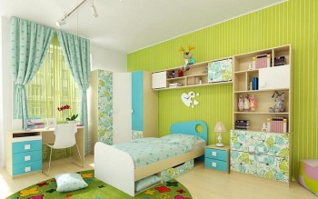 Детская комната Твит (Белый/Зеленый/корпус Клен) в Нерюнгри - neryungri.mebel54.com | фото