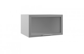 Империя ГВПГС 800 Шкаф верхний горизонтальный глубокий со стеклом высокий (Сандал/корпус Серый) в Нерюнгри - neryungri.mebel54.com | фото