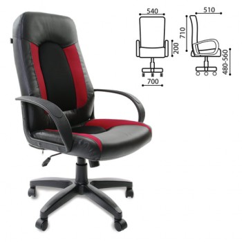 Кресло офисное BRABIX Strike EX-525 (черно-красный) в Нерюнгри - neryungri.mebel54.com | фото