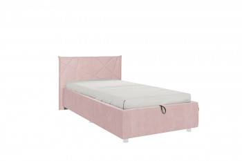 Кровать 0.9 Бест (Нежно-розовый велюр/под-мех) в Нерюнгри - neryungri.mebel54.com | фото