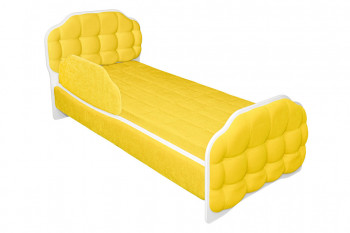Кровать 180 Атлет 74 жёлтый (мягкий бортик) в Нерюнгри - neryungri.mebel54.com | фото