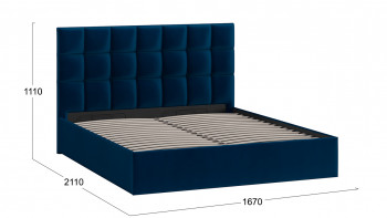 Кровать без ПМ «Эмбер» Велюр Confetti/Blue в Нерюнгри - neryungri.mebel54.com | фото