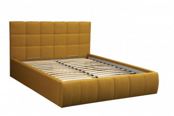 Кровать "Диана" ш. 1600 (Н=1010мм) (жаккард горчица) в Нерюнгри - neryungri.mebel54.com | фото