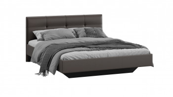 Кровать «Элис» c мягкой обивкой тип 1 Экокожа/Темно-коричневый/1400 в Нерюнгри - neryungri.mebel54.com | фото