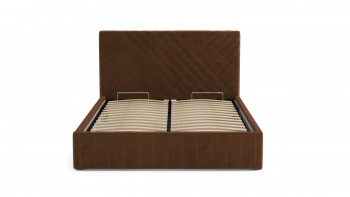 Кровать Гамма ш. 1400 (без основания для хранения) (велюр тенерифе шоколад) в Нерюнгри - neryungri.mebel54.com | фото