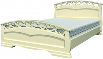 Кровать Грация-1 из массива сосны 1400*2000 Слоновая кость в Нерюнгри - neryungri.mebel54.com | фото