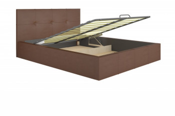 Кровать интерьерная 1,4м ящик и ортопед с подъемом Милос Атлант (Коричневый) в Нерюнгри - neryungri.mebel54.com | фото