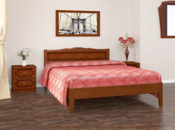 Кровать Карина-7 из массива сосны 1200*2000 Орех в Нерюнгри - neryungri.mebel54.com | фото