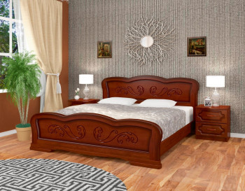 Кровать Карина-8 из массива сосны 1200*2000 Орех в Нерюнгри - neryungri.mebel54.com | фото