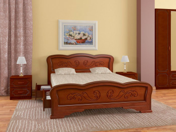 Кровать Карина-8 с ящиками из массива сосны 1200*2000 Орех в Нерюнгри - neryungri.mebel54.com | фото