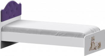 Кровать Каспер с мягкой спинкой и фотопечатью (800х1900)Белый/Фиолетовый в Нерюнгри - neryungri.mebel54.com | фото