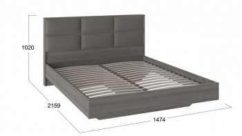 Кровать «Либерти» с мягким изголовьем Хадсон/Ткань Грей/1400 в Нерюнгри - neryungri.mebel54.com | фото