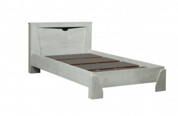 Кровать одинарная 33.07 с настилом "Лючия" (ш. 900)/(бетон пайн белый / венге / белый) в Нерюнгри - neryungri.mebel54.com | фото