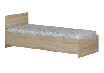 Кровать одинарная 800-2 без матраса (прямые спинки) Дуб Сонома в Нерюнгри - neryungri.mebel54.com | фото