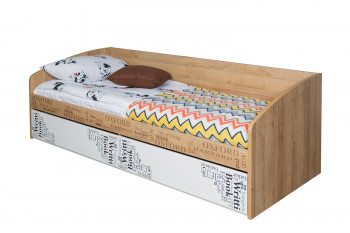 Кровать с 2 ящиками «Оксфорд» (Ривьера/Белый с рисунком) в Нерюнгри - neryungri.mebel54.com | фото