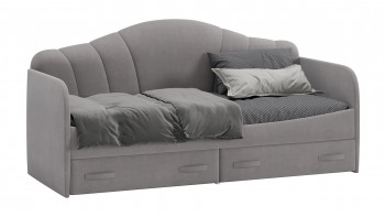 Кровать с мягкой спинкой и ящиками «Сабрина» 900 Светло-серый в Нерюнгри - neryungri.mebel54.com | фото