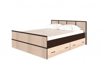 Кровать Сакура с настилом и ящиками 1,4 (Венге/Лоредо) в Нерюнгри - neryungri.mebel54.com | фото