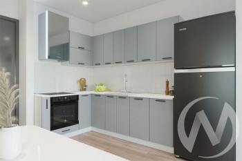 Кухня Валерия-М 1,6м (Альбион софт/белый) в Нерюнгри - neryungri.mebel54.com | фото