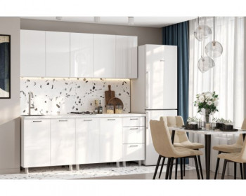 Кухонный гарнитур Модерн New 2 м (Белый глянец Бруно) в Нерюнгри - neryungri.mebel54.com | фото
