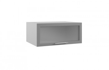 Квадро ГПГС 800 шкаф верхний горизонтальный глубокий со стеклом (Железо/корпус Серый) в Нерюнгри - neryungri.mebel54.com | фото