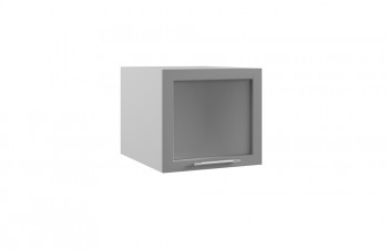 Квадро ГВПГС 500 шкаф верхний горизонтальный глубокий со стеклом высокий (Железо/корпус Серый) в Нерюнгри - neryungri.mebel54.com | фото