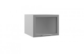 Квадро ГВПГС 600 шкаф верхний горизонтальный глубокий со стеклом высокий (Железо/корпус Серый) в Нерюнгри - neryungri.mebel54.com | фото