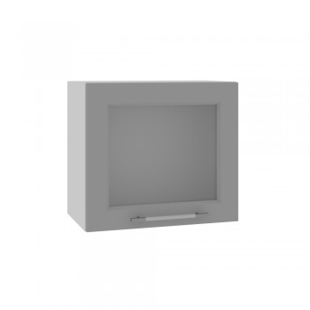 Квадро ВПГС 500 шкаф верхний горизонтальный со стеклом высокий (Железо/корпус Серый) в Нерюнгри - neryungri.mebel54.com | фото