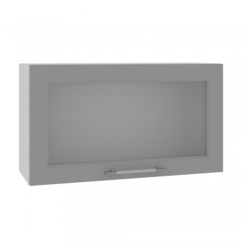 Квадро ВПГС 800 шкаф верхний горизонтальный со стеклом высокий (Железо/корпус Серый) в Нерюнгри - neryungri.mebel54.com | фото