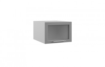 Лофт ГПГС 500 шкаф верхний горизонтальный глубокий со стеклом (Штукатурка серая/корпус Серый) в Нерюнгри - neryungri.mebel54.com | фото