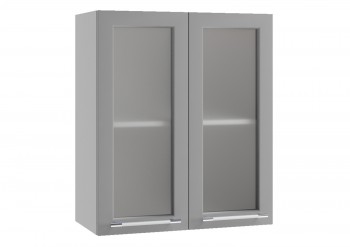 Лофт ПС 600 шкаф верхний со стеклом (Штукатурка серая/корпус Серый) в Нерюнгри - neryungri.mebel54.com | фото