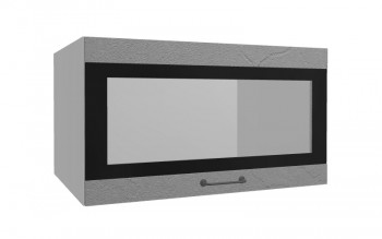 Лофт ВПГСФ 800 шкаф верхний горизонтальный со стеклом высокий с фотопечатью (Штукатурка серая/корпус Серый) в Нерюнгри - neryungri.mebel54.com | фото