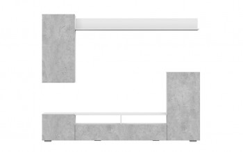 Мебель для гостиной МГС 4 (Белый/Цемент светлый) в Нерюнгри - neryungri.mebel54.com | фото