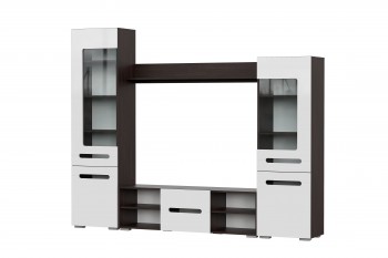 Мебель для гостиной МГС 6 (Исполнение 1/Венге/Белый глянец) в Нерюнгри - neryungri.mebel54.com | фото