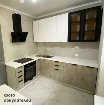 Модульная кухня Норд 1,6 м (Софт даймонд/Камень беж/Белый) в Нерюнгри - neryungri.mebel54.com | фото