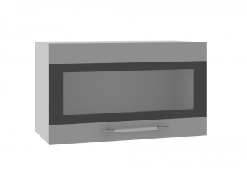 Норд ШВГС 600 Шкаф верхний горизонтальный со стеклом (Софт черный/корпус Венге) в Нерюнгри - neryungri.mebel54.com | фото