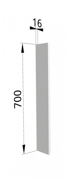 Панель торцевая (для шкафа верхнего торцевого высотой 700 мм) ПТ 400 Мелисса (Белый скин) в Нерюнгри - neryungri.mebel54.com | фото