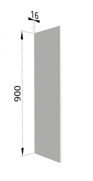Панель торцевая (для шкафа верхнего высотой 900 мм) ВП Мелисса (Белый скин) в Нерюнгри - neryungri.mebel54.com | фото