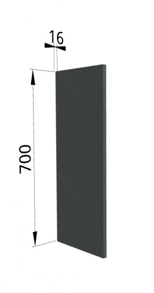 Панель торцевая П Квадро (для шкафа верхнего) Железо в Нерюнгри - neryungri.mebel54.com | фото