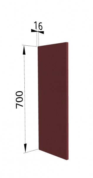 Панель торцевая П Квадро (для шкафа верхнего) Красная кожа в Нерюнгри - neryungri.mebel54.com | фото