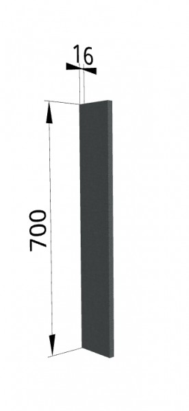 Панель торцевая ПТ 400 Квадро (для шкафа торцевого верхнего) Железо в Нерюнгри - neryungri.mebel54.com | фото