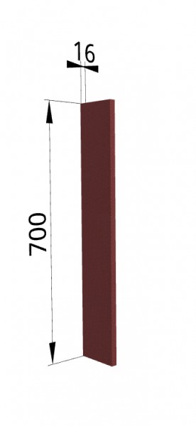 Панель торцевая ПТ 400 Квадро (для шкафа торцевого верхнего) Красная кожа в Нерюнгри - neryungri.mebel54.com | фото