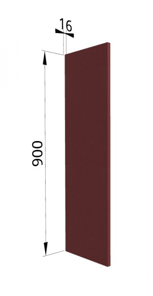 Панель торцевая ВП Квадро (для шкафа верхнего высокого) Красная кожа в Нерюнгри - neryungri.mebel54.com | фото
