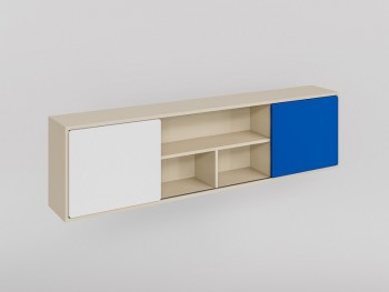 Полка между шкафами 1660 Скай люкс (Синий/Белый/корпус Клен) в Нерюнгри - neryungri.mebel54.com | фото
