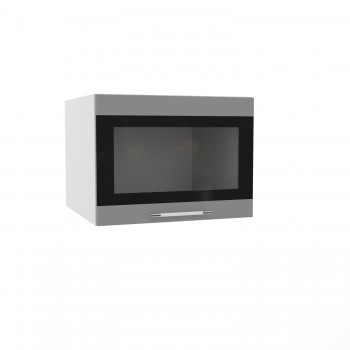 Ройс ГВПГСФ 600 Шкаф верхний горизонтальный (Кварц черный/корпус Серый) в Нерюнгри - neryungri.mebel54.com | фото