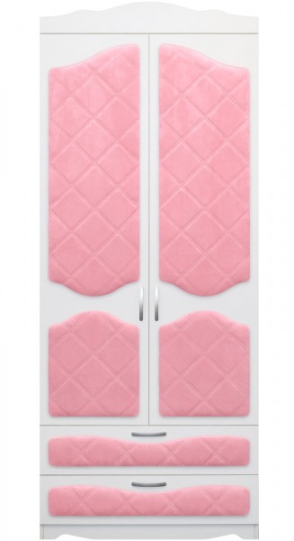 Шкаф 2-х створчатый с ящиками серии Иллюзия 36 Светло-розовый в Нерюнгри - neryungri.mebel54.com | фото