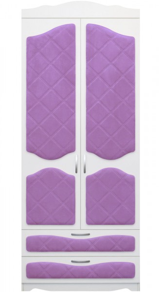 Шкаф 2-х створчатый с ящиками серии Иллюзия 67 Светло-фиолетовый в Нерюнгри - neryungri.mebel54.com | фото